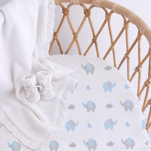 Image of Little Grape Land Bassinet Sheets for Baby Boys Girls 3 Pack, 33 inch x 18 inch Extra Soft Breathable Fitted Bassinet Sheets, Bedside Sheets Fit for Oval Rectangle and Hourglass Bassinet Mattress (Dinosaur)