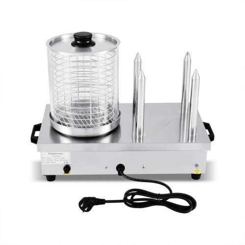 (HDW-4) -Appareil à hot dog en inox - 4 plots chauffants - Machine à Hot Dog Professionnelle (Puissance 650 Watts