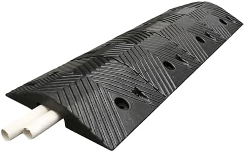 10T Rubber Hose Protector Ramp - 22046lbs Capacity Cable Ramp, 1-Channel for Home, Supermarkets, Factories, Warehouses & Driveways (5x5cm/2x2in) - Heavy-Duty Protection