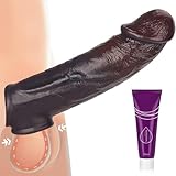 Wakelust Realistische Penismanschetten Sex Spielzeug für die Männer Couples Sex Toys Cock Sleeve Flüssiges Silikon Penishülle für Penisvergrößerung und Zeit Verlängern Extrem Penis Sleeve(Kaffeefarbe)