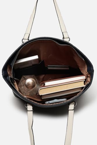 Image of Allen Solly Women's Spacious Work Tote Handbag | Vegan Leather | Textured Finish | Lightweight & Durable | Everyday Use