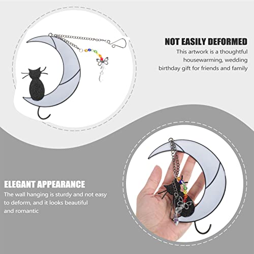 Solustre Garden Christmas Gothic Ornaments Cat Pendant Crystals Gifts Window Adornment Halloween Sun Wedding Decor Hanging Decoration Decorative Hangings Diy Black Crystal Ornament Home #TOP3