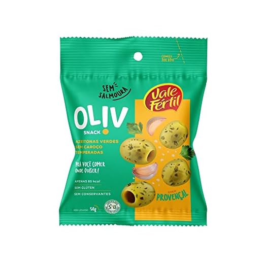 Snack de Azeitona Verde Provençal Vale Fértil Oliv Pacote 50g