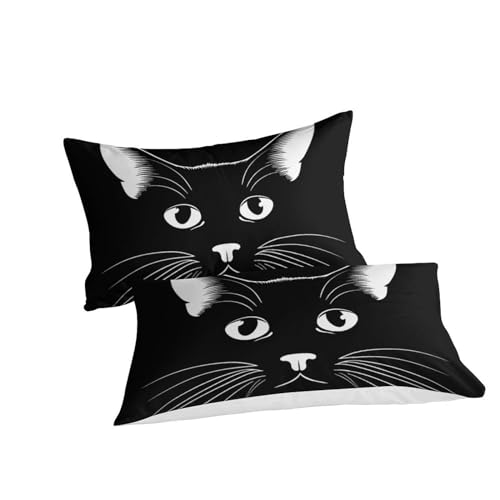 Housse de couette 220x240 chat mignon avec taies d'oreiller ado - 3
