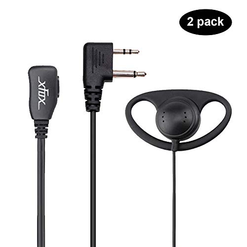 XFox 2Pin Advanced D Shape Clip-Ear PTT Headset Earpiece Mic for Motorola 2