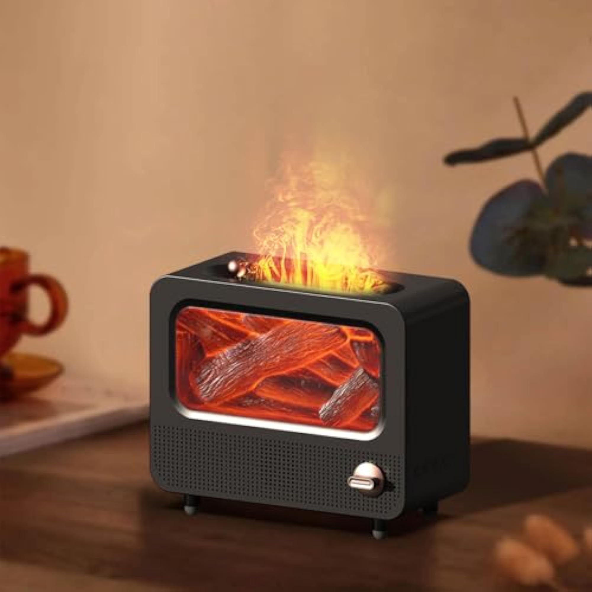 Flame Humidifier Diffuser in Old Television Style