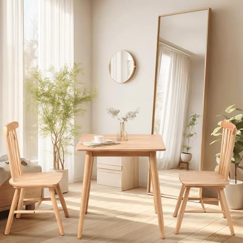 276-Small-Square-Wooden-Dining-Table-for-2-Space-Saving-Natural-Kitchen-Dinner-Table-Rustic-Wood-Dining-Table-Mid-Century-Modern-Wood-Table-with-Solid-Wood-Leg-for-Small-Spaces 276 Small Square Wooden Dining Table for 2 Space Saving Natural Kitchen Dinner Table Rustic Wood Dining Table Mid Century Modern Wood Table with Solid Wood Leg for Small Spaces