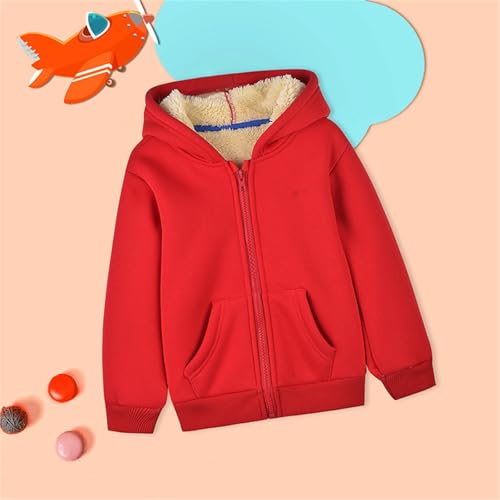 Kids Boy's Girl's Sherpa Fleece Lined Jacket Zipper Fuzzy Fleece Hoodie Toddler Warm Winter Jacket Hooded Sweatshirt2