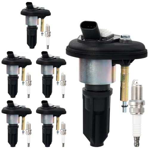 HQPASFY Ignition Coil UF303 & Iridium Spark Plug Set of 6 Compatible With 2002-2006 Chevy Colorado Trailblazer, Buick Rainier, GMC Canyon Envoy lsuzu Saab Rapalce# GN10114 5C1392 by HQPASFY - Used condition - US$41.54