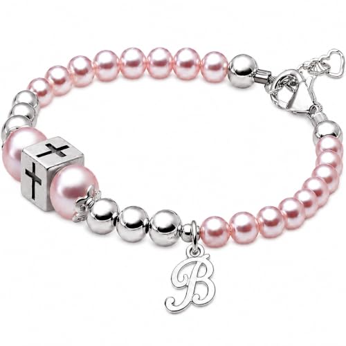 Image of Custom Bracelet Charm Jewelry for Girls Keepsake Baby Gift Initial Letter
