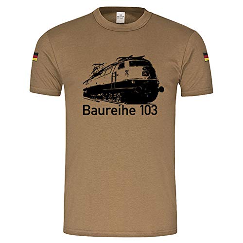 T-Shirt BR103 Locomotive Électrique Beige L Fan Musée Ferroviaire Bundeswehr