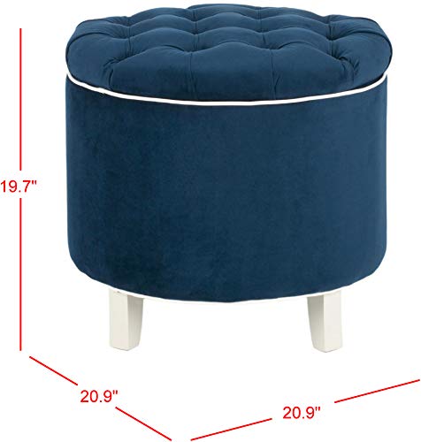 Safavieh Hudson Collection Amelia Tufted Storage Ottoman, Navy #TOP1
