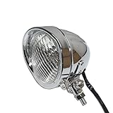 Beautyexpectly Chrome Retro Vintage Motorcycle Headlight Lamp for Harley Bobber Chopper Custom Honda Yamaha Suzuki Kawasaki
