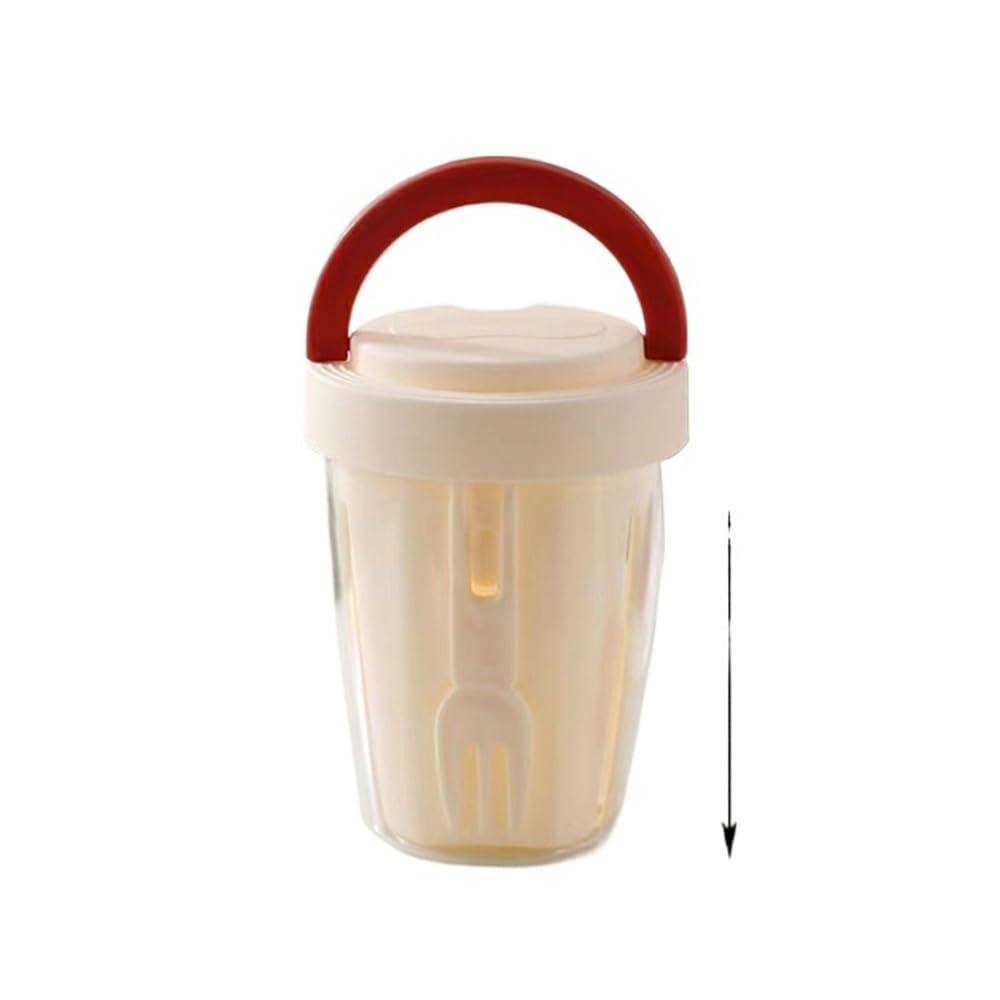 Shungong 4PCS 790ml Portable Salad Cup With Fork - Ideal Food Container For School Lunch And Breakfast(Red)