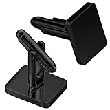 2PCS Black Cufflinks Rectangle Sleeves Buttons Men Classic Rectangle Stainless Steel Cuff Links Gift for Groom Father Boss Boyfriend Husband Wedding Plectrum Business Graduation Valentine's Day Gift