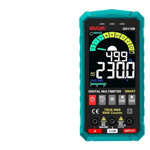 Multimètre numérique True RMS GD119B vert testeur 6000 points auto - 2