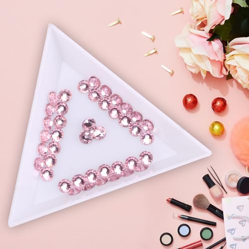 Image of Jollin Glue Fix Crystal Flatback Rhinestones Glass Diamantes Gems for Crafting Nail Art Crafts Decorations Clothes Shoes 3.2mm (ss12 1440pcs, Pink)