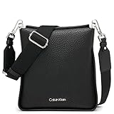 Calvin Klein Fay North/South Small Crossbody, Black/Silver,One Size