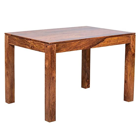 Image of VK Furniture Sheesham Solid Wood 4 Seater Dining Table Set of Four with 3 Chairs 1 Bench for Dinner Hall Kitchen Living Room Home Office Restaurant |L45 X W30 X H30|Natural 02