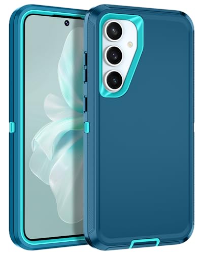 Casenplaza for Samsung Galaxy S24 FE 5G Case Heavy Duty Protective Shockproof Dropproof 3-Layer Full Body Protection [Without Screen Protector] Tough Rugged Case for Galaxy S24 FE,Turquoise