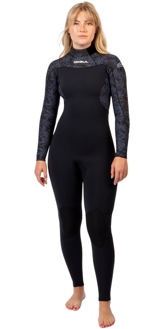 Gul 2025 Womens Yulex Flexor 3/2mm Back Zip Wetsuit - Black/Splaterpalm
