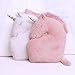 Perfectto Design Set of 2 Decorative Unicorn Pillows for Girls Kids Bed Room - White Pink Fluffy Plush for Baby Girl, Cute Throw Pillows Bedroom Décor, Teepee