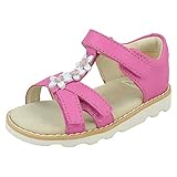 Clarks Crown Flower T. With echos of Clarks iconic archive, Crown Flower is a classic summer sandal. Premium leather uppers with floral embellishments double adjust across the foot and sit on a lightweight EVA sole that offers a modern look and maximum flexibility. Soft suede linings and an Eco Foam footbed cushion feet while additional heel support helps those first steps.