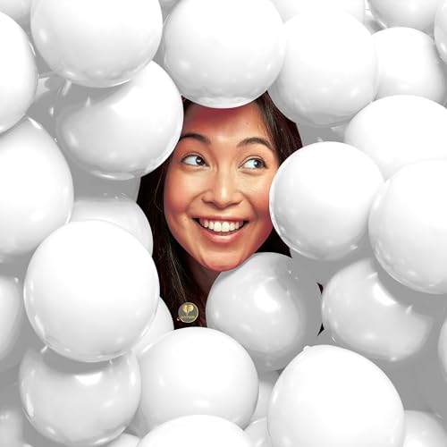 Image of AFTERLOON Biodegradable Natural Rubber Latex Mini Balloons 50 pcs White 5 Inch, Plastic-Free Alternative Matte Color Durable Thickened Extra Strong Helium Float, Garland Arch Wedding Decor