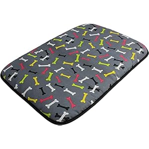 Acomoda Textil – Cama para Perros de Tela, Cama Perros Antideslizante y Lavable. Colchoneta Mascotas para Transportín y Hogar. (120×80, Huesos)