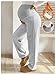 SHENHE Women's Maternity Sweatpants Wide Leg Fleece Lined Over The Belly Work Pregnancy Maternity Pants Lounge Trousers Grey Small