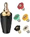 1/4" Quick Connect Brass Rotating Turbo Nozzle with 5 Tips 4000PSI