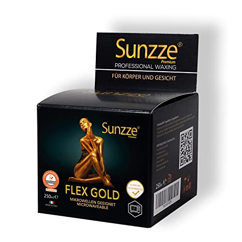 Sunzze Flex Gold Premium Full body Luxery Wax, Haarentfernung für Körper, Gesicht & Intim Waxing, Heißwachs für Mikrowelle, 250ml - Image 3