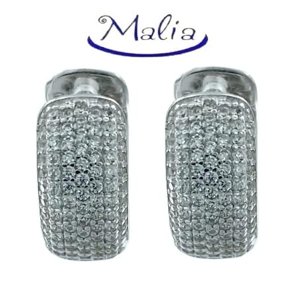 Malia - orecchini a cerchio in argento 925 ros o bianco con pav di zirconi neri o bianchi - argento-bianco-zirconi-bianchi