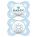 MAM Pacifiers, Baby Pacifier 0-6 Months, Best Pacifier for Breastfed Babies, ‘I Love Daddy’ Design Collection, Boy, 2-Count