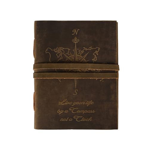 DAFELO® Compass with World Map Embossed Lined...