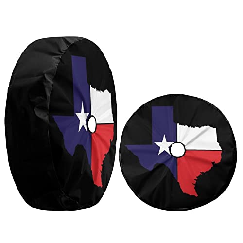 Image of Texas Flag Spare Tire Cover with Backup Camera Hole Wheel Tire Cover Fit Trailer, RV, SUV and Many Vehicle 17inch