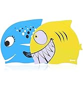 ipow 2 Stück Kinder Badekappe Bademütze aus ungiftigem Silikon rutschfest, wasserdicht, Haarepfle...