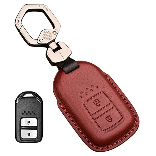 ホンダ キーケース HONDA用 スマートキーケース キーカバー 本革 レザー 2ボタン 手触りいい 高級 ホンダ アクキーカバー ホンダ 専用設計 キーホルダー付 ヴェゼル s660 フリード ステップワゴン オデッセイ フィット CR-Z CR-V ジ
