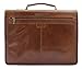 A1 FASHION GOODS Mens Italian Leather Brown Briefcase Expandable Office Bag Messenger Laptop Case - Thomas