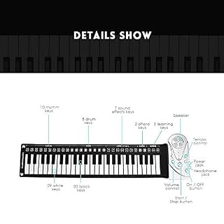 Clavier de piano pliable à 49 touches – Le piano à clavier portable se branche sur les écouteurs et fonctionne sur… - Les Beatles, Paul McCartney, John Lennon, RIngo Starr, George Harrison Clavier de piano pliable à 49 touches - Le piano à clavier portable se branche sur les écouteurs et fonctionne sur… – Image 2