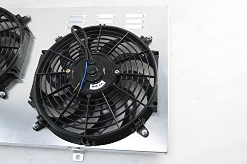 Coolingcare Aluminum Radiator Shroud + 2X12" Electric Cooling Fan For 1967-72 Chey Gmc C/K Series Pickup Suburban Truck #TOP4