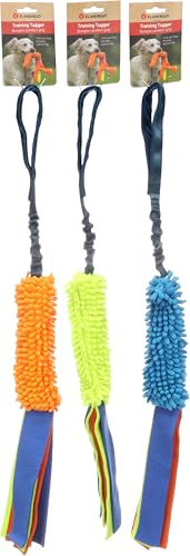 Flamingo Hundespielzeug – Fauxtra Zerrspiel Bungee Chenille – elastischer Griff – Länge 80 cm – Keine Farbauswahl möglich