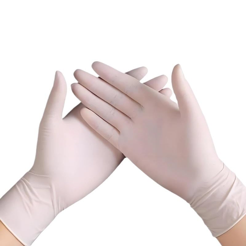 Guantes de nitrilo blancos desechables, impermeables, for el cuidado del cabello, tatuajes, utensilios limpieza for lavavajillas, 100/50/20 unidades(White 100pcs,S)