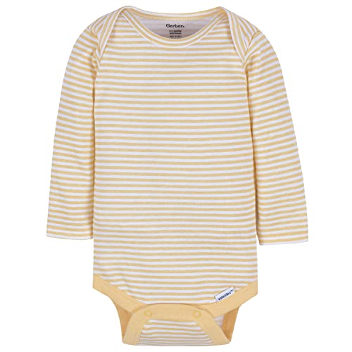 Gerber Unisex Baby 3-Pack Long Sleeve Onesies Bodysuit Kind World White 3-6 Months #TOP23