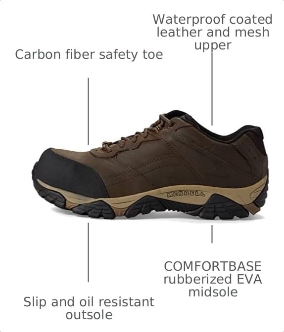 Image of Merrell Men's Moab Adventure Carbon Fiber Industrial Shoe