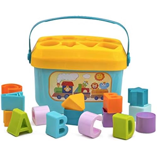 Playkidz Shape Sorter Baby and Toddler Toy, ABC and Shape Pieces, Sorting Shape Game, Developmental Toy for Children 18 Months+