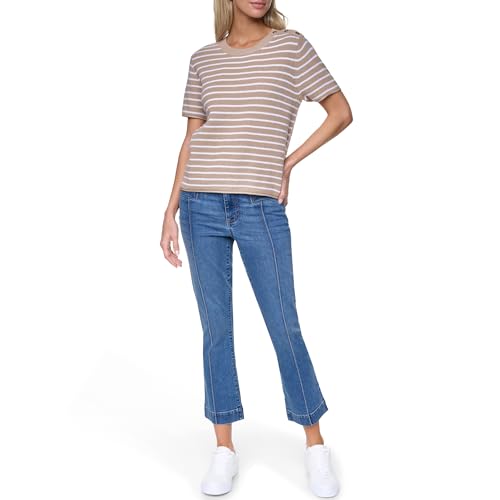 Image of Nautica Women's Crew Neck Solid Short Sleeve Sweater