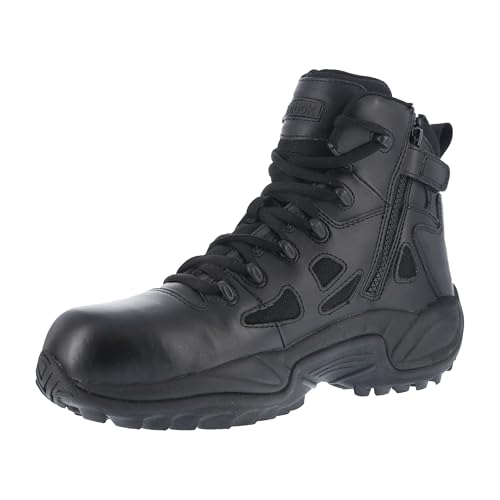 Image of Reebok Men's Rb8694 Rapid Response Rb Composite Toe 6 inch Tactical Stealth Boot Sidezipper Desert Tan Military & Tactical Boots