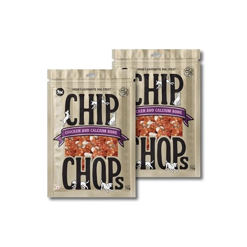Image of Chip Chops Chicken & Calcium Bone Dog Treat, Easily Digestible, Healthy Dog Treat, Perfect for Snacks, Suitable for All Dog Breed, Each 70gm (Pack of 2)