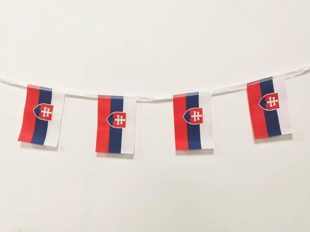 Slovakia Flag 40pcs Slovakia Flag Slovakia Garland 11.4M Slovakia Bunting National Flag European Flags 14x21cm for Bar Decorations